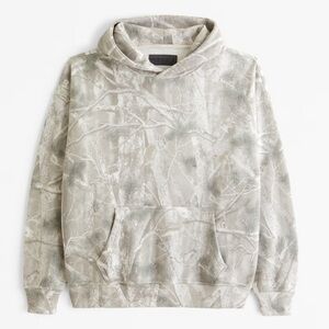 NWT Abercrombie & Fitch Essential Popover Camo Hoodie Light Gray Sweatshirt